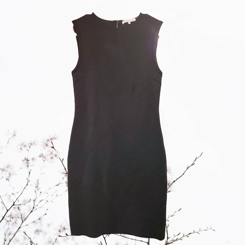 Helmut Lang Sheath Back Zipper Ribbon Polyamide Little Black Dress
